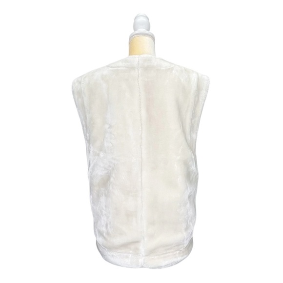 We Wore What Size Small Vest Faux Fur/Leather Reversible Vest Ivory Oat New NWT - Picture 8 of 12